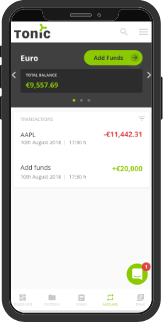 Tonic - Investor Portal - Full transparency - mobile